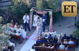 Exclusive... 51796751 Actress Jennie Garth looks stunning as she weds David Abrams in a beautiful and intimate ceremony at her ranch in Santa Ynez, California on July 11, 2015. Though this is Garth's second marriage, she looked every bit the first time bride in a beautiful wedding dress with roses embroidered on it. With her adorable daughters serving as bridesmaids, she gazed lovingly at Abrams. Though her old '90210' castmates were notably absent, longtime friend Tori Spelling brought friends Miguel Pinzon and Erik Rudy along for the ceremony. Garth was in tears as her fiancé read his vows and seems genuinely blissed out throughout. They gave big hugs to the daughters after the ceremony and posed for pictures with the extended family.  FameFlynet, Inc - Beverly Hills, CA, USA - +1 (818) 307-4813